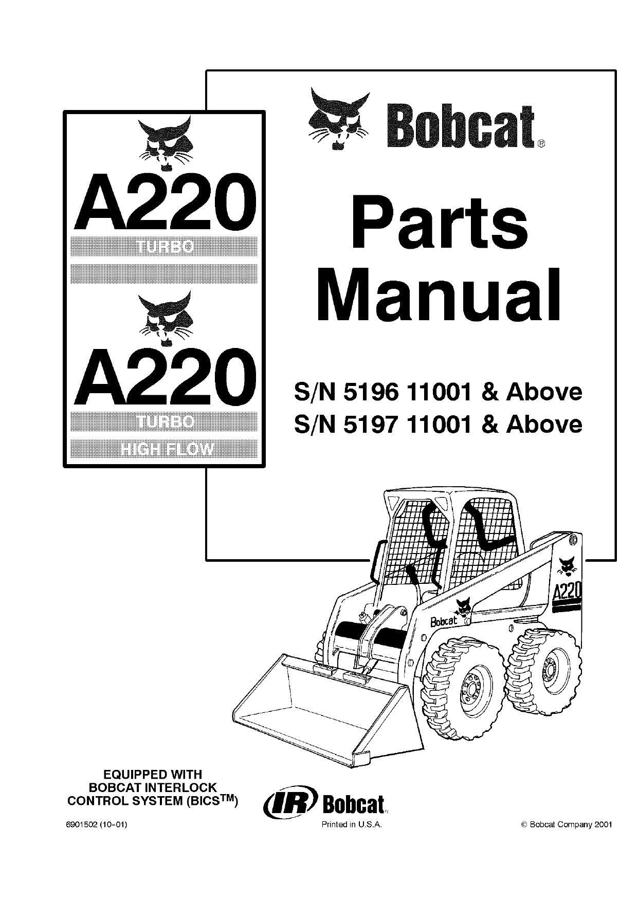 A220 G parts manual Bobcat